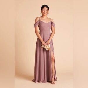 Birdy Grey Mauve Cold-Shoulder Maxi Dress